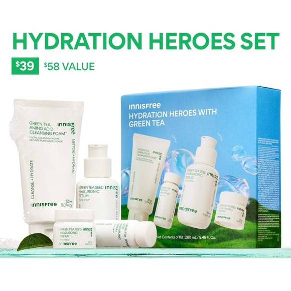 Innisfree Hydration Heroes with Green Tea Skincare Set - Picture 3 of 10